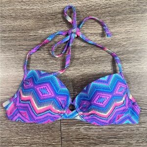Target | Xhilaration | Neon Geometric Push-up Bikini Top Size Small